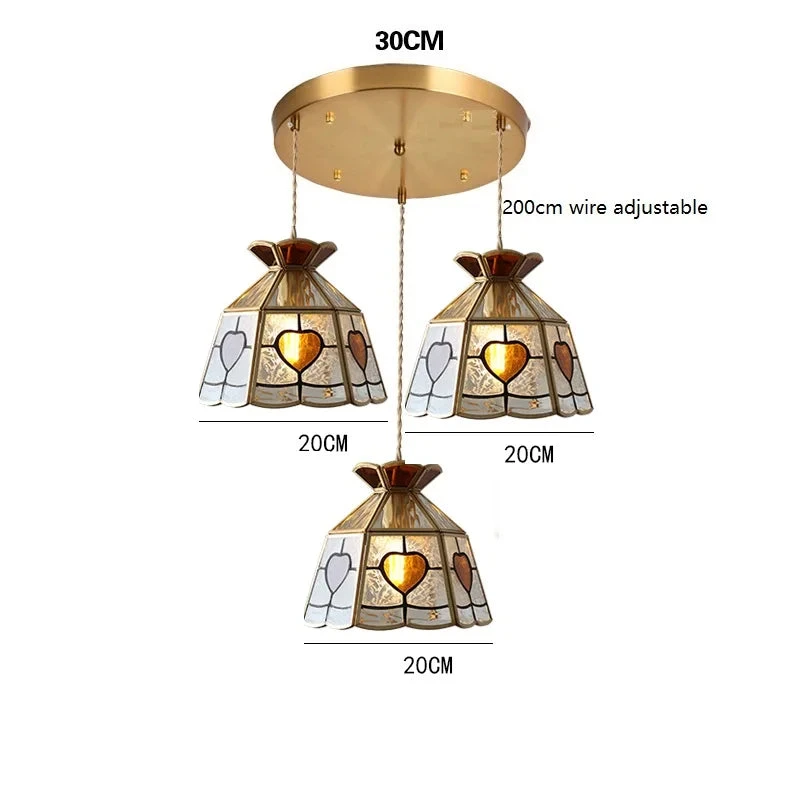 Suspension Vintage En Cuivre Avec Abat-jour En Verre Fait Main 13 Suspension Vintage En Cuivre Avec Abat-jour En Verre Fait Main â Image 11