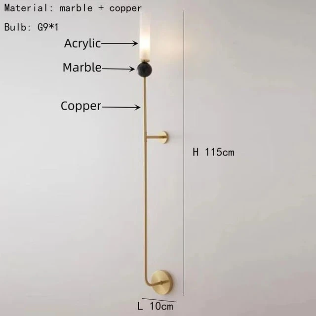 Suspension Design En Marbre Naturel Et Cuivre Cordon Réglable 10 Suspension Design En Marbre Naturel Et Cuivre Cordon Réglable – Image 8