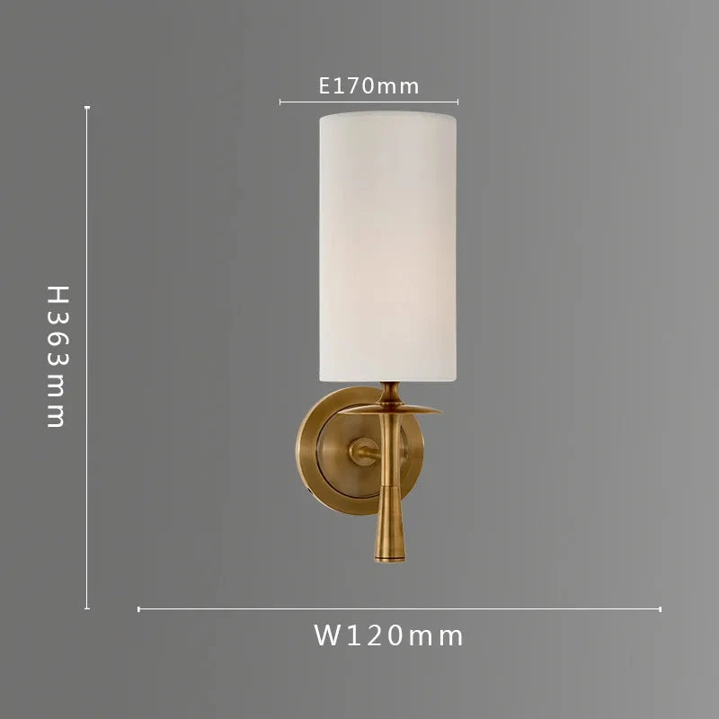 Applique Murale En Cuivre Avec Abat-jour En Tissu Moderne 10 Applique Murale En Cuivre Avec Abat-jour En Tissu Moderne – Image 8