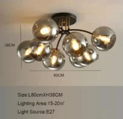 Plafonnier Industriel Design En Verre Fumé Pour Décoration Moderne 20 Plafonnier Industriel Design En Verre Fumé Pour Décoration Moderne -Lumeers Boutique Sff305a75137c44f996eb29d1d196ea7fs