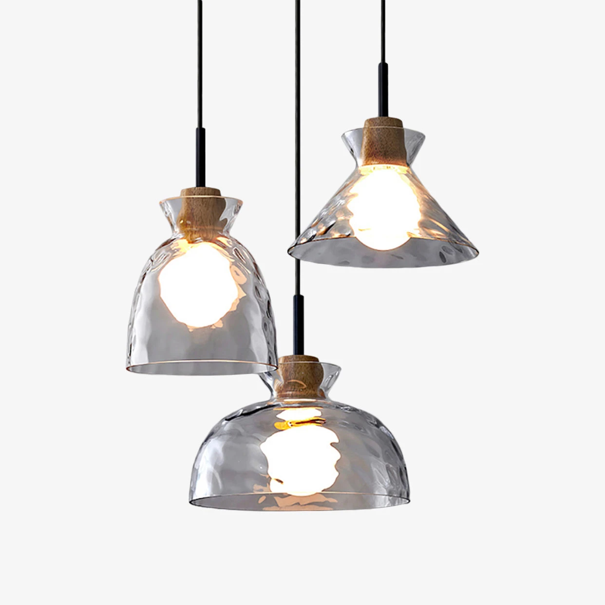 Lustre Moderne Avec Abat-jour En Verre Dante 3 Lustre Moderne Avec Abat-jour En Verre Dante