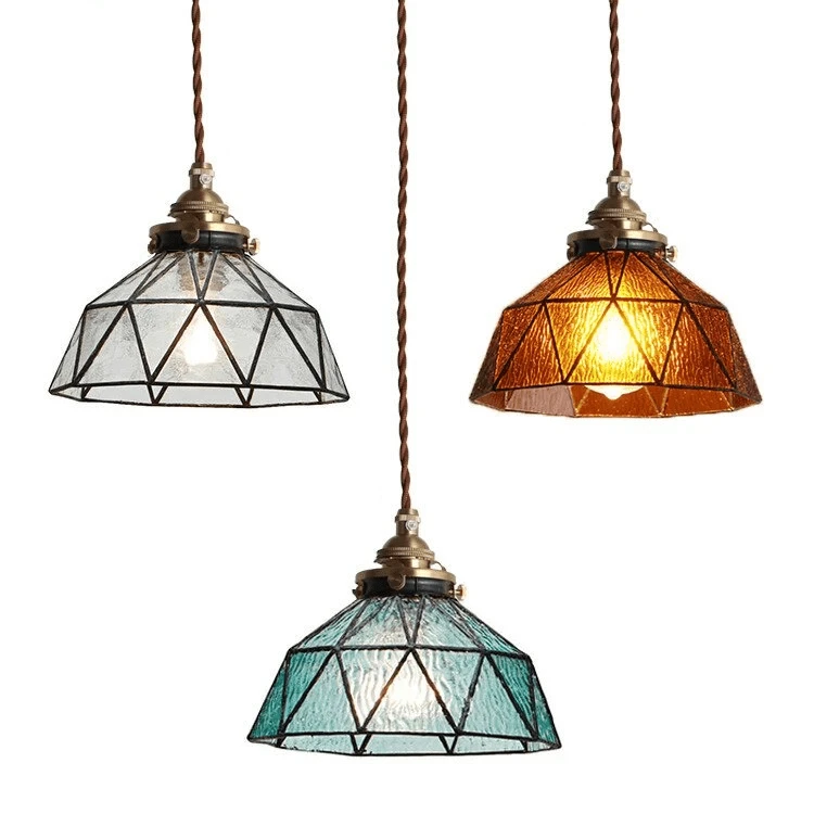 Suspension Design LED En Verre Coloré Style Vintage 4 Suspension Design LED En Verre Coloré Style Vintage – Image 2