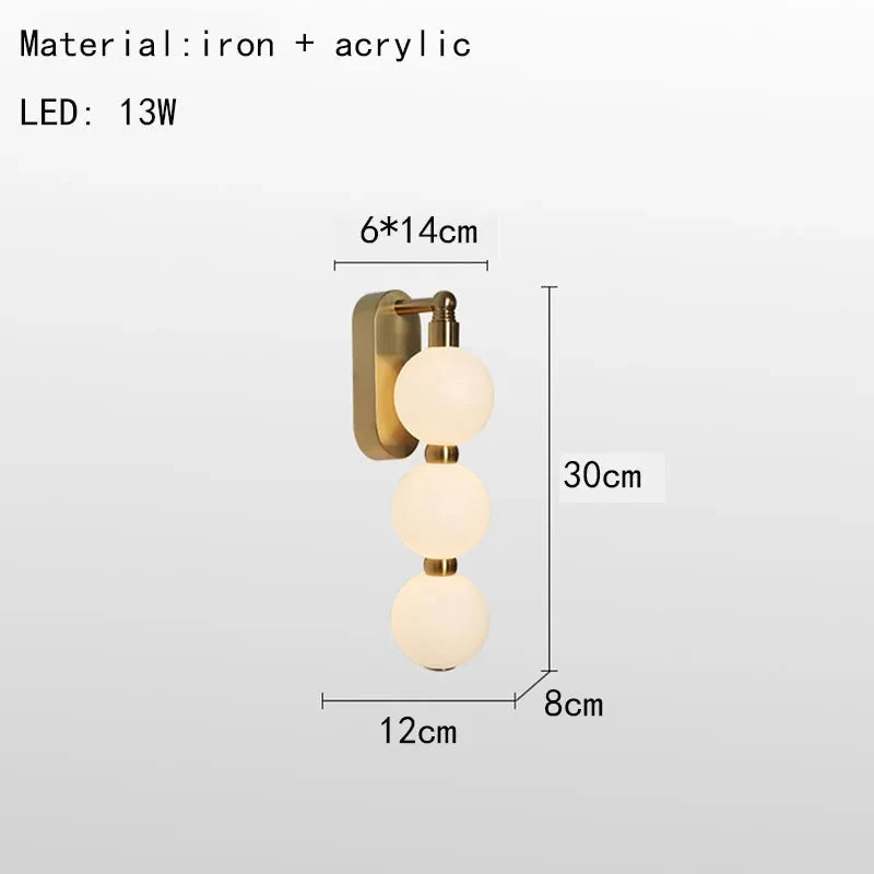 Applique Murale Boule En Acrylique Gradation Variable Métal Doré 9 Applique Murale Boule En Acrylique Gradation Variable Métal Doré – Image 7