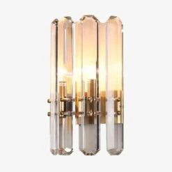 Applique Murale En Cristal Et Socle Doré Wall