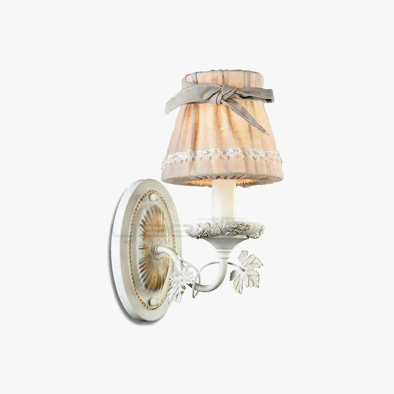 Applique Murale En Fer Avec Abat-jour En Tissu Et Noeud Ruban 11 Applique Murale En Fer Avec Abat-jour En Tissu Et Noeud Ruban – Image 9