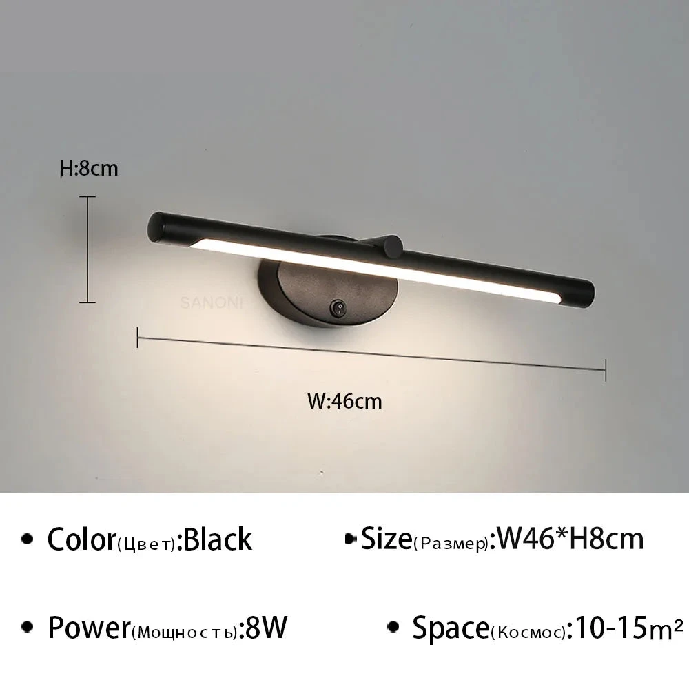 Applique Murale Led Moderne Avec Interrupteur Tactile Pour Miroir 9 Applique Murale Led Moderne Avec Interrupteur Tactile Pour Miroir – Image 7