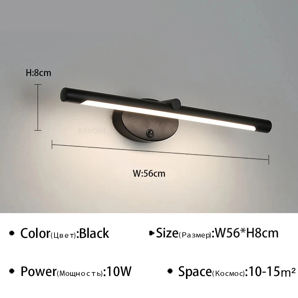 Applique Murale Led Moderne Avec Interrupteur Tactile Pour Miroir 12 Applique Murale Led Moderne Avec Interrupteur Tactile Pour Miroir – Image 10