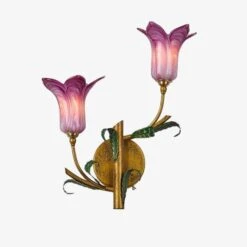 Applique Murale Rustique LED Avec Abat-jour Style Fleur Colorée