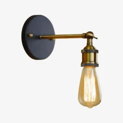 Applique Murale Dorée Style Industriel En Métal