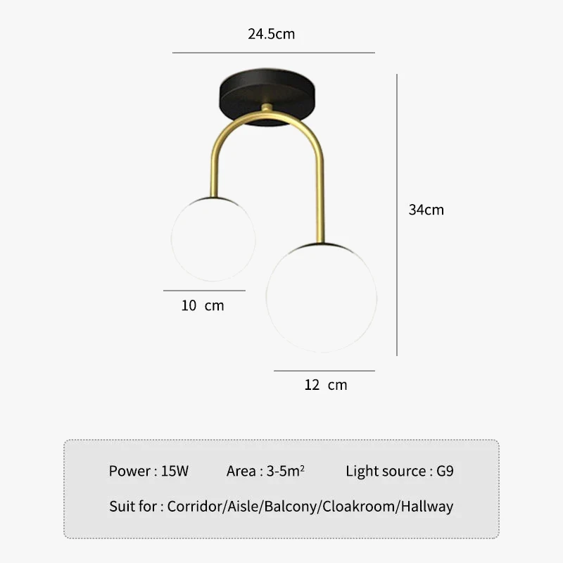 Boule De Verre Nordique LED Plafonnier Lampes Pour Allée Couloir Balcon Couloir Chambre Horloge Décoration De La Maison éclairage Intérieur 11 Boule De Verre Nordique LED Plafonnier Lampes Pour Allée Couloir Balcon Couloir Chambre Horloge Décoration De La Maison éclairage Intérieur – Image 9
