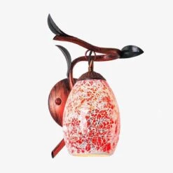 Applique Murale Rétro LED En Verre Coloré Style Vintage