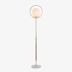 Lampadaire LED Doré Avec Boule En Verre Ball