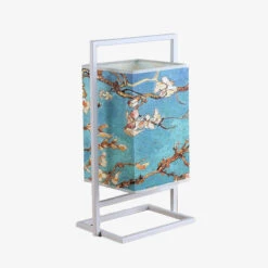 Lampe De Bureau Rétro En Tissu Et Métal Blanc Miot