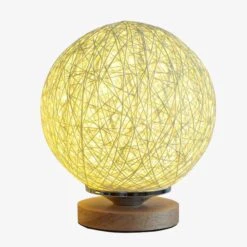 Lampe De Chevet Boule En Bois