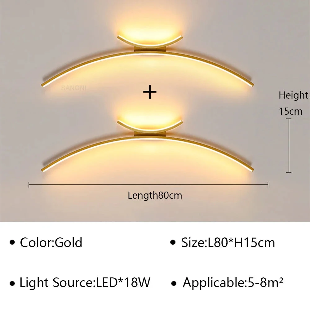 Applique Murale Arc De Cercle Design Minimaliste à LED 10 Applique Murale Arc De Cercle Design Minimaliste à LED – Image 8