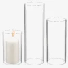 Lot De 3 Abat-jours En Verre Pour Bougies Décoratives Transparentes -Lumeers Boutique lot de 3 abat jours en verre pour bougies d coratives transparentes 0