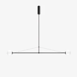 Lustre Design LED Minimaliste En Métal Noir Karry