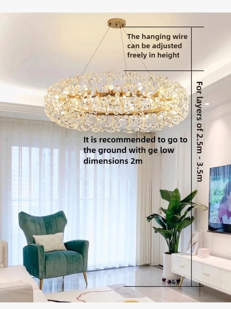 Lustre En Cristal Moderne En Forme De Pissenlit Créatif Et Atmosphérique 6 Lustre En Cristal Moderne En Forme De Pissenlit Créatif Et Atmosphérique – Image 4