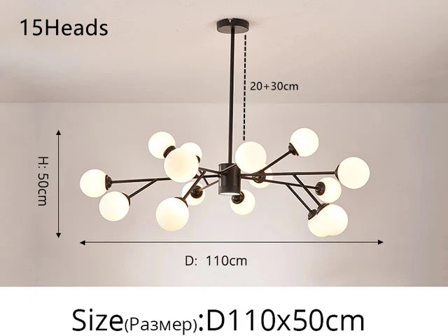 Lustre En Verre Nordique Design Haricot Magique Décoration Intérieure 10 Lustre En Verre Nordique Design Haricot Magique Décoration Intérieure – Image 8