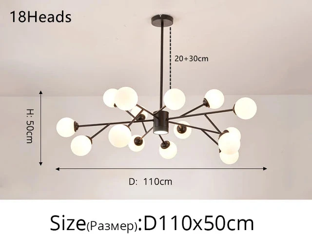 Lustre En Verre Nordique Design Haricot Magique Décoration Intérieure 12 Lustre En Verre Nordique Design Haricot Magique Décoration Intérieure – Image 10