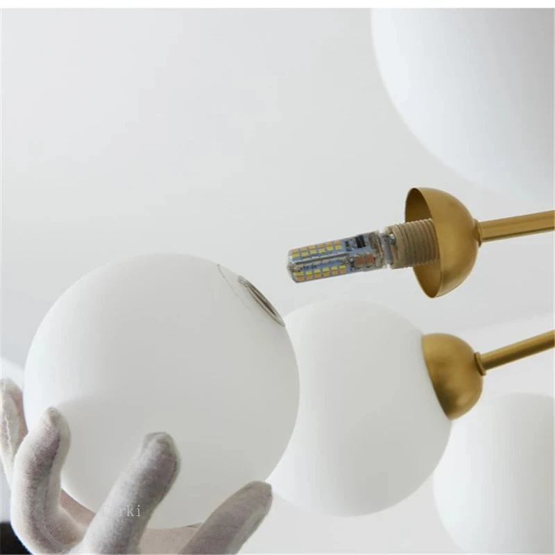 Lustre Haricot Magique En Verre éclairage Moderne Romantique 7 Lustre Haricot Magique En Verre éclairage Moderne Romantique – Image 5