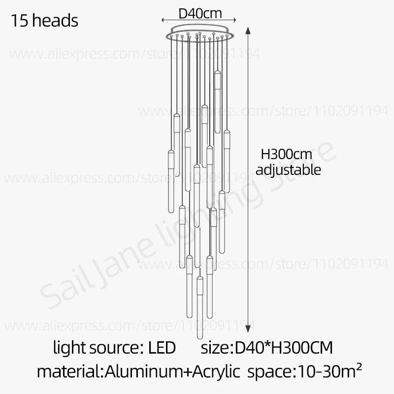 Lustre Led Minimaliste Moderne Pour Villa Restaurant Escalier 12 Lustre Led Minimaliste Moderne Pour Villa Restaurant Escalier – Image 10