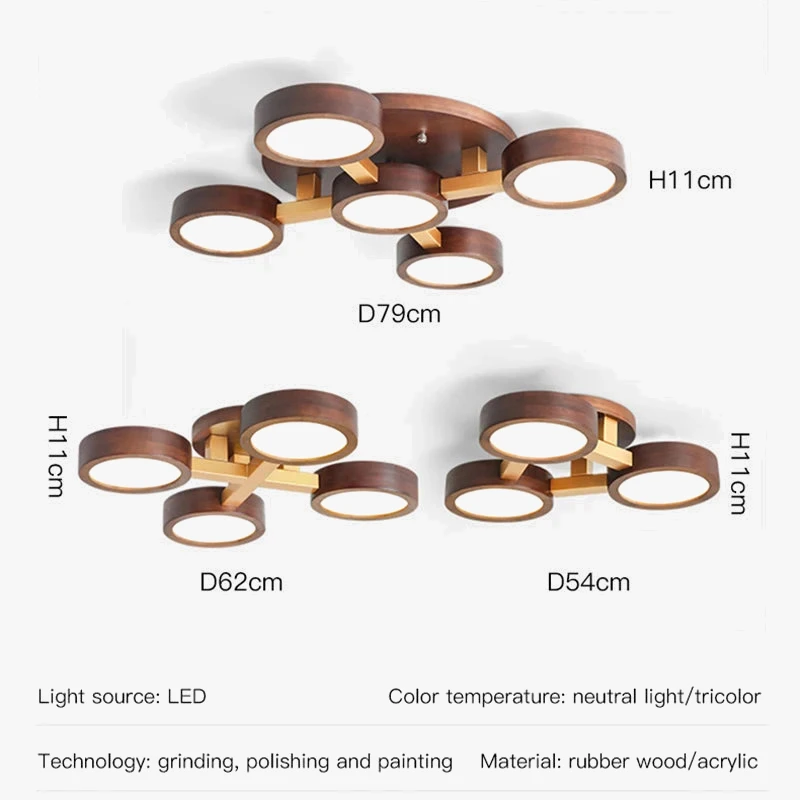Lustre Led Moderne En Bois Pour Décoration Intérieure élégante 8 Lustre Led Moderne En Bois Pour Décoration Intérieure élégante – Image 6