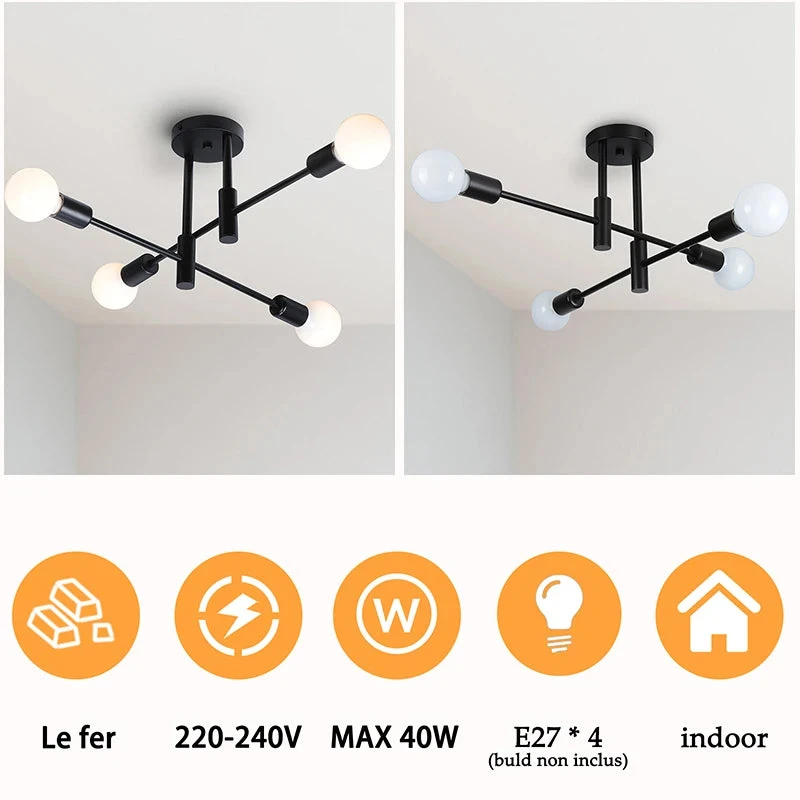 Lustre Led Nordique Avec Branches Créative Simple Luxe 6 Lustre Led Nordique Avec Branches Créative Simple Luxe – Image 4