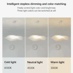 Lustre Minimaliste Nordique En Tissu Design Feuille De Lotus -Lumeers Boutique lustre minimaliste nordique en tissu design feuille de lotus 4