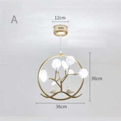 Lustre Moderne Avec Arbre Et Oiseaux Dans Anneau Rhym -Lumeers Boutique lustre moderne avec arbre et oiseaux dans anneau rhym a dore