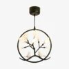 Lustre Moderne Avec Arbre Et Oiseaux Dans Anneau Rhym