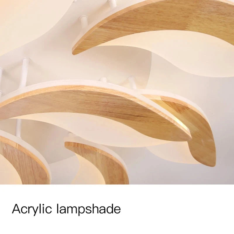 Lustre Moderne En Bois Avec Luminaires En Acrylique à LED 7 Lustre Moderne En Bois Avec Luminaires En Acrylique à LED – Image 5