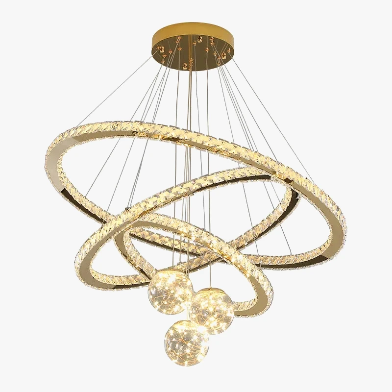 Lustre Moderne En Cristal à Led Avec Finition Dorée étoile 8 Lustre Moderne En Cristal à Led Avec Finition Dorée étoile – Image 6