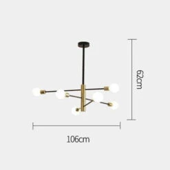 Lustre Moderne En Métal Noir Et Doré Style Constellation Aries -Lumeers Boutique lustre moderne en metal noir et dore style constellation aries 6e