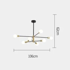 Lustre Moderne En Métal Noir Et Doré Style Constellation Aries -Lumeers Boutique lustre moderne en metal noir et dore style constellation aries 8b