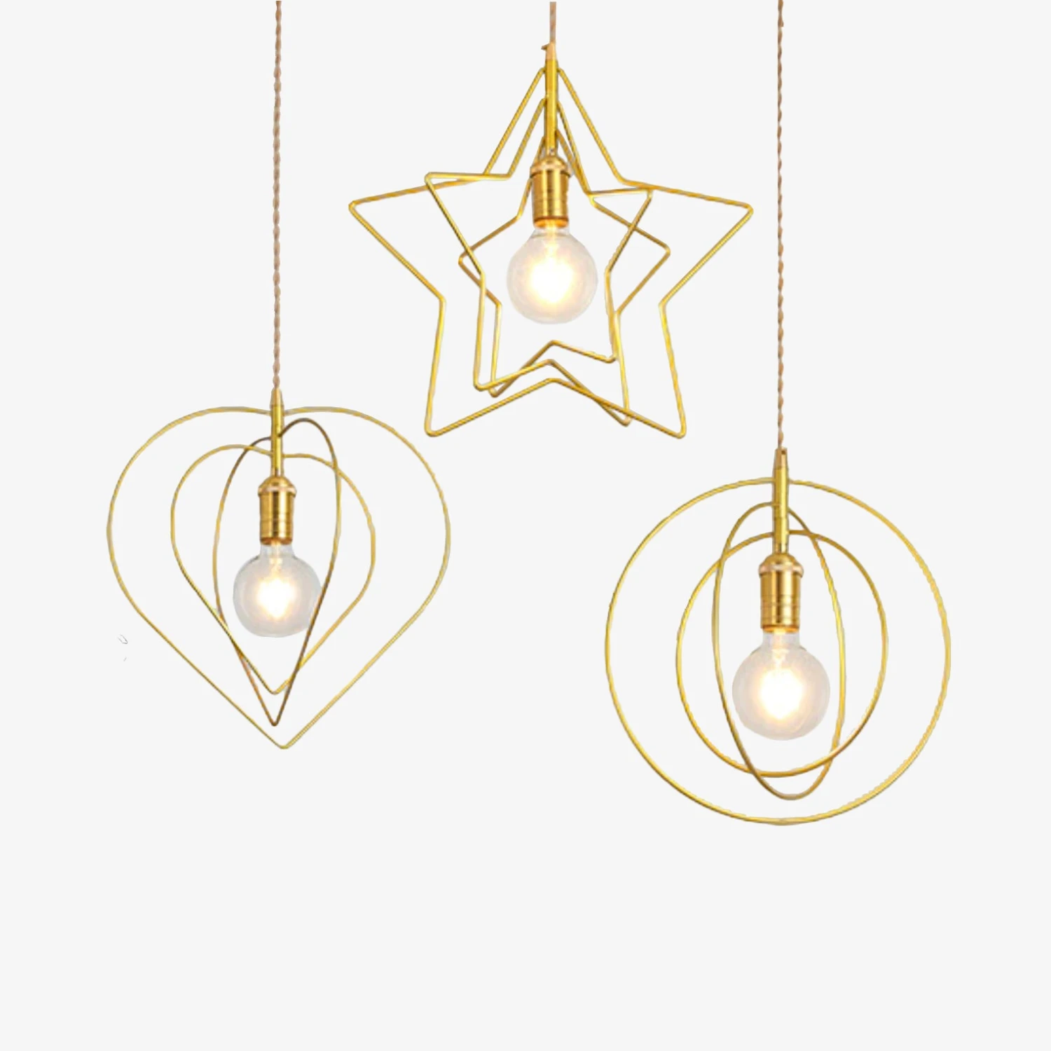 Lustre Moderne LED Avec Plusieurs Formes Géometriques Yria 3 Lustre Moderne LED Avec Plusieurs Formes Géometriques Yria