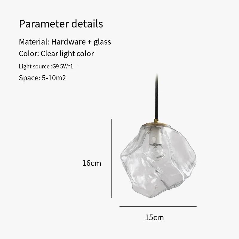 Lustre Nordique En Verre Lave Glace Forme Créative Rétro 11 Lustre Nordique En Verre Lave Glace Forme Créative Rétro – Image 9
