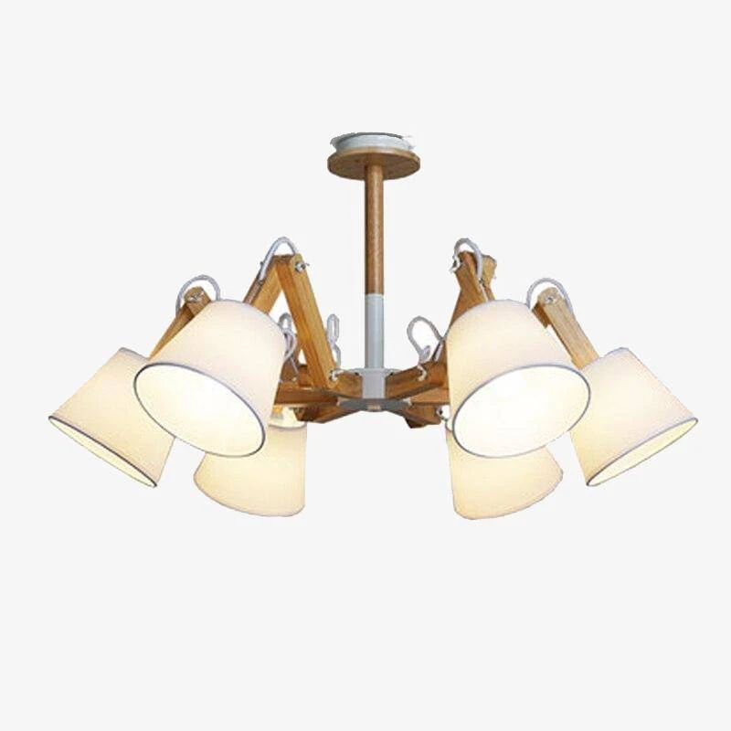 Lustre Retro LED Avec Plusieurs Abat-jours Tissu Vintage 3 Lustre Retro LED Avec Plusieurs Abat-jours Tissu Vintage