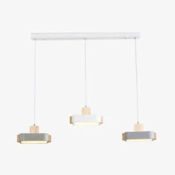 Lustre Scandinave LED Avec Abat-jour En Bois Ainhara
