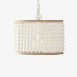 Lustre Scandinave Style Corbeille Avec Perles Enfilées Brunissende