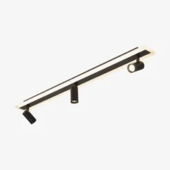 Plafonnier Design Moderne LED En Métal Noir Avec Plusieurs Spots Lumineux