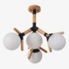 Plafonnier En Bois Et Verre à Branches Style Molécules -Lumeers Boutique plafonnier en bois et verre a branches style molecules 97ea957f 86a7 4e5a 94f3 e7ade63785d5