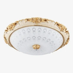 Plafonnier Européen Rond LED Chambre Salon Lampe Balcon Allée Restaurant Décoration Verre Plafonnier Mx10181358