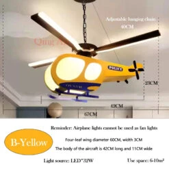 Plafonnier Hélicoptère Créatif Pour Chambre D'enfant Et Adolescent -Lumeers Boutique plafonnier h licopt re cr atif pour chambre d enfant et adolescent 4