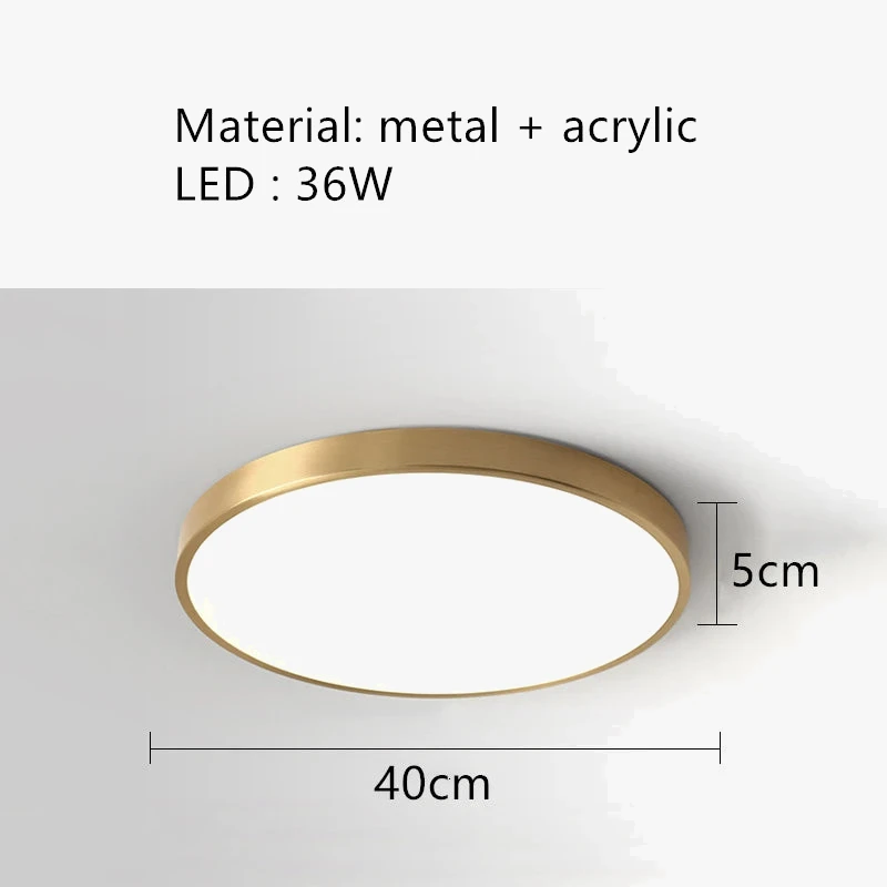 Plafonnier Led Minimaliste à Télécommande En Laiton Doré 12 Plafonnier Led Minimaliste à Télécommande En Laiton Doré – Image 10