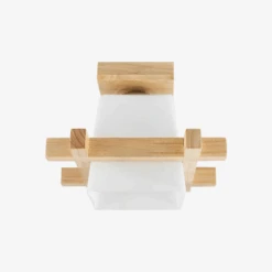 Plafonnier Moderne LED En Bois Et Cube Style Japonais