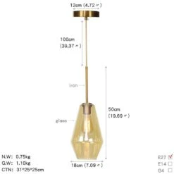 Suspension Design LED Avec Abat-jour En Verre Style Edison -Lumeers Boutique product image 1212822842 5add2c53 97b2 482e adf2 094b2ba1b6a0