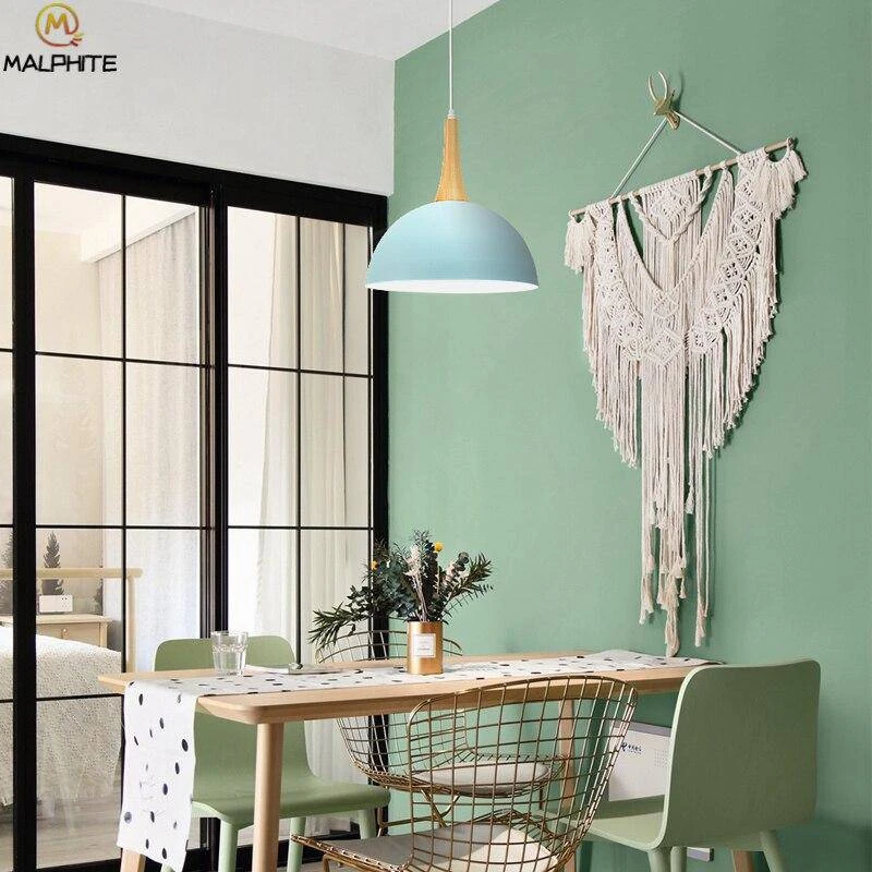 Suspension Demi Boule Coloré Et Support En Bois 5 Suspension Demi Boule Coloré Et Support En Bois – Image 3