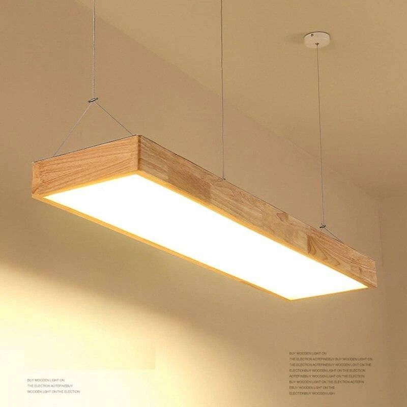 Lustre Moderne à LED Avec Rectangle Aux Bords épais En Bois Fly 6 Lustre Moderne à LED Avec Rectangle Aux Bords épais En Bois Fly – Image 4