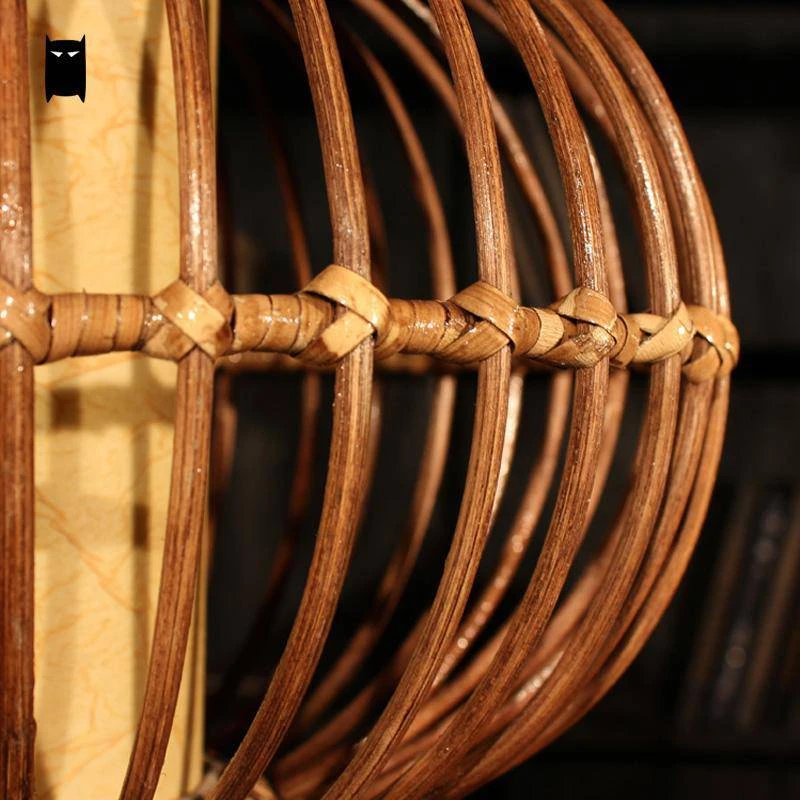 Suspension Boule Ovale En Osier Style Japonais 6 Suspension Boule Ovale En Osier Style Japonais – Image 4